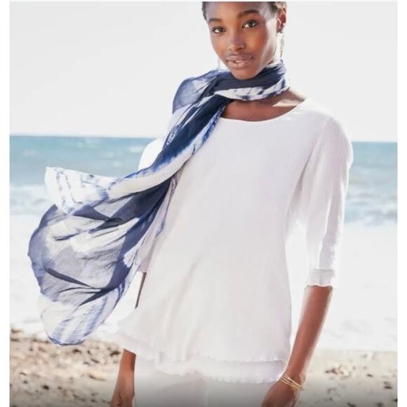 Soft Surroundings Siesta Key Tunic White Large Gauze Layered - Picture 11 of 13